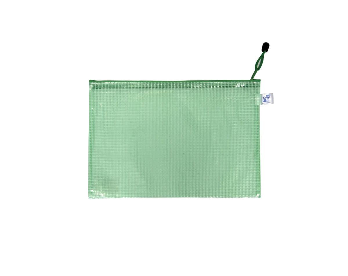 Obálka se zipem síťovaná A5 zelená